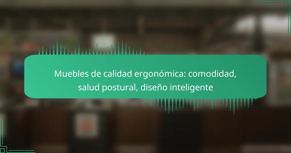 Muebles de calidad ergonómica: comodidad, salud postural, diseño inteligente
