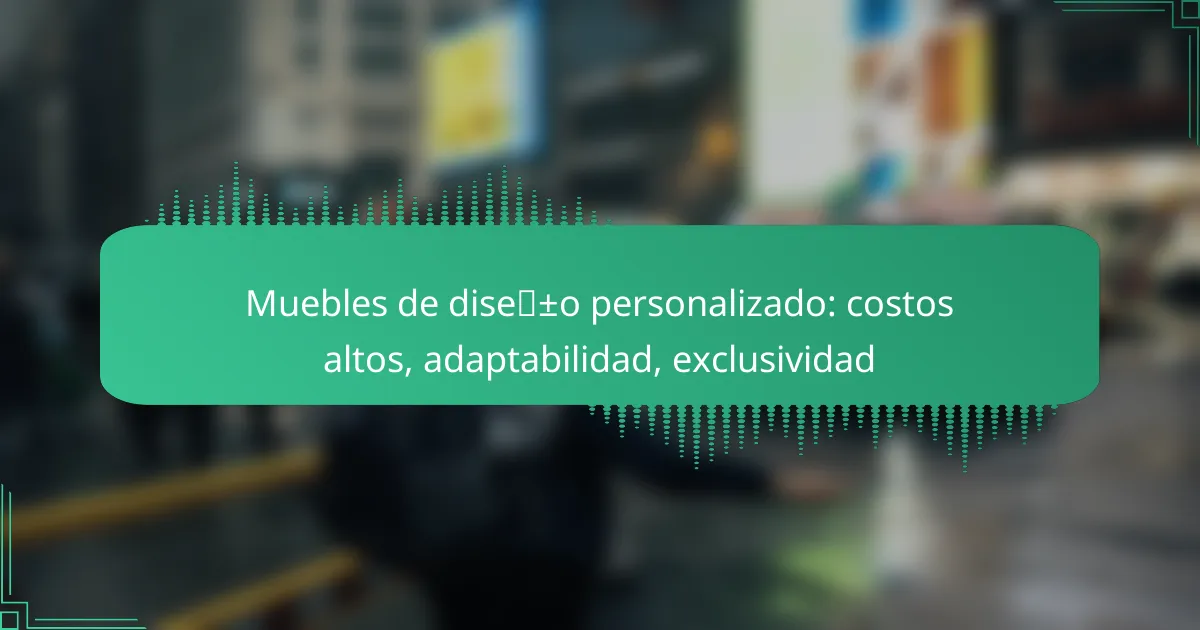 Muebles de diseño personalizado: costos altos, adaptabilidad, exclusividad