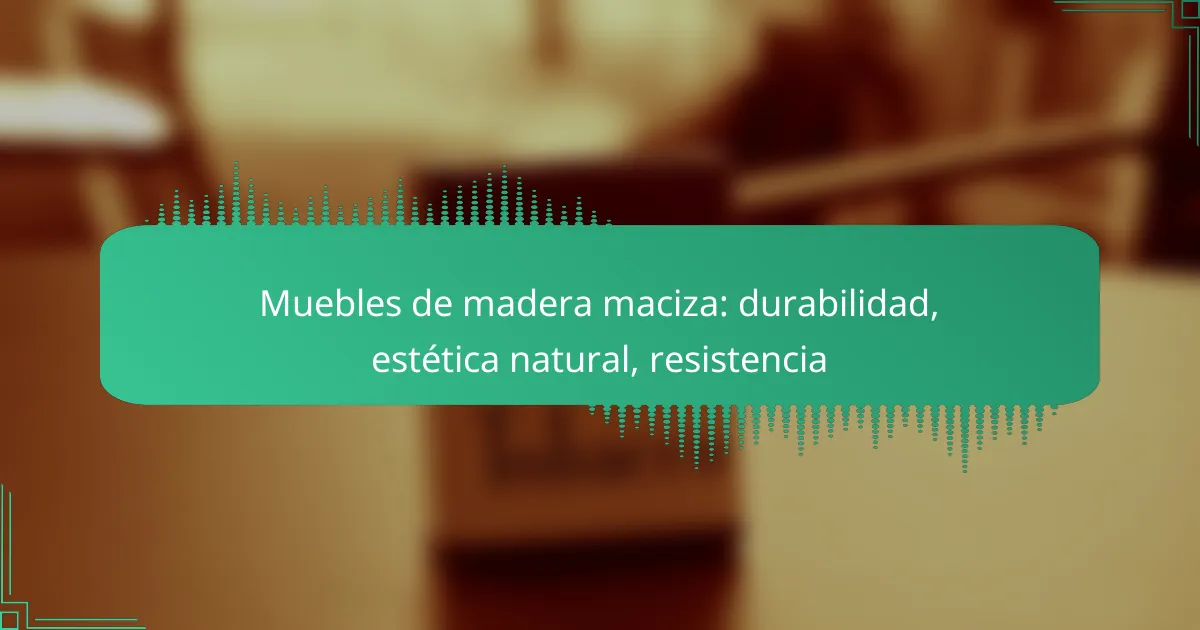 Muebles de madera maciza: durabilidad, estética natural, resistencia